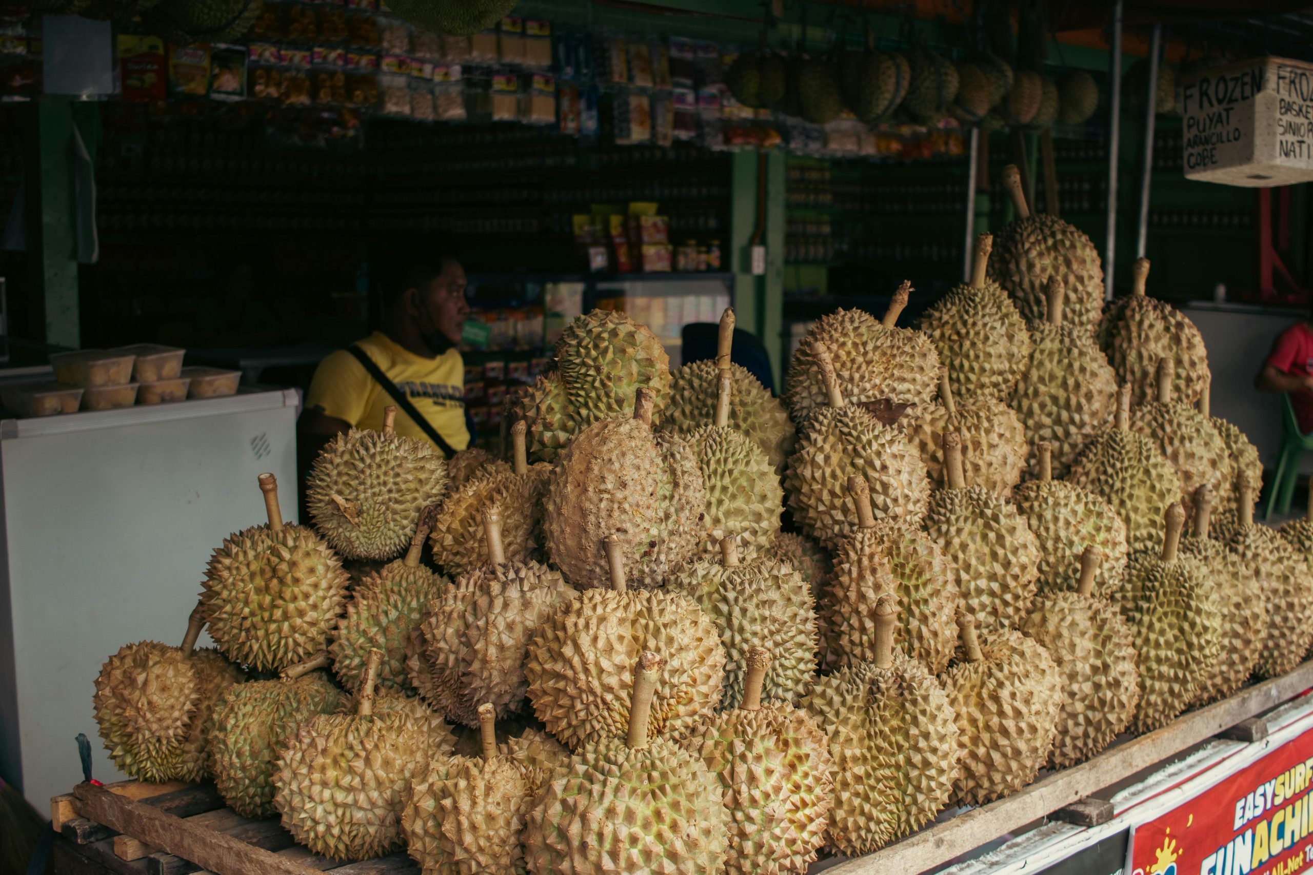 fruit stall durian scaled